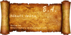 Békefi Anita névjegykártya