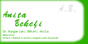 anita bekefi business card