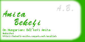 anita bekefi business card